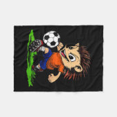 Womens Igel Footballer V-Nacken Fleecedecke (Vorderseite (Horizontal))