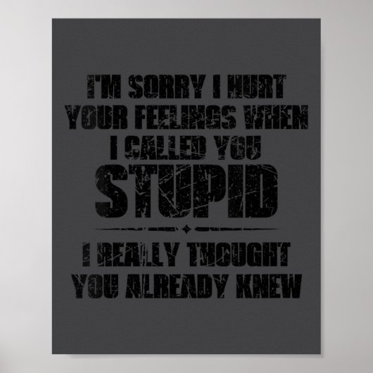 Womens I'm Sorry I Hurt Your Feelings When I Calle Poster (Vorne)