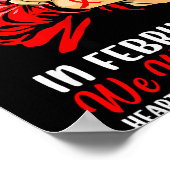 Womens In February We Wear Red - Heart Disease Awa Poster (Ecke)