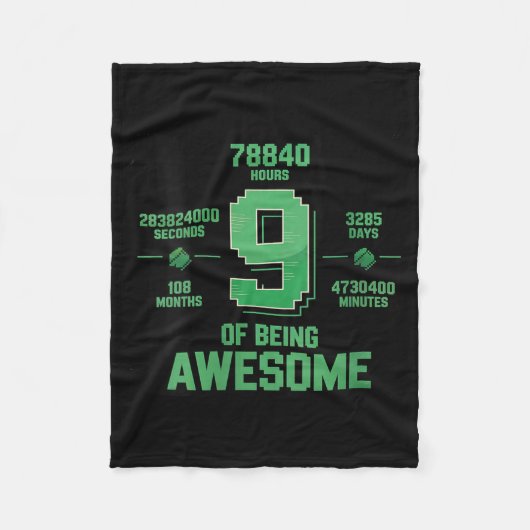 Womens In My 9th Birthday Era Boy Bday Nine Happy  Fleecedecke (Vorderseite)