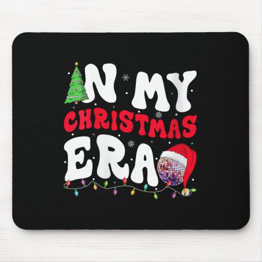 Womens In My Christmas Era Winter Season Groovy Xm Mousepad (Vorne)