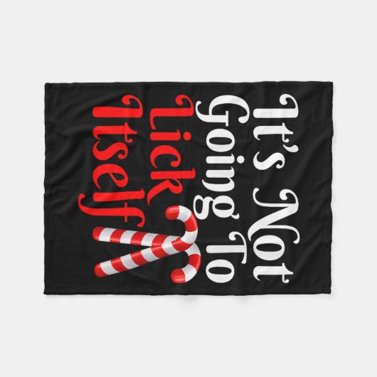 Womens It's Going To Lick Itself Funny Candy Cane Fleecedecke (Vorderseite (Horizontal))