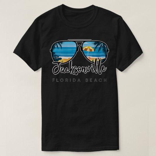 Womens Jacksonville Beach Florida Palm Tree Sungla T-Shirt (Design vorne)