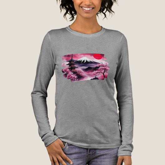Women's Japanese Scenery longsleeve Tshirt  (Vorderseite)