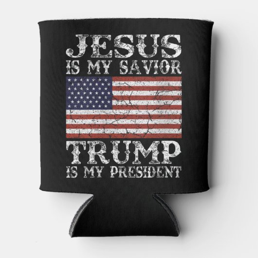 Womens Jesus Is My Savior Trump is My President 20 Dosenkühler (Vorderseite)