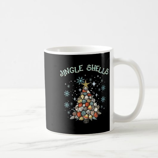 Womens Jingle Shells Christmas Tree Snowflakes Cel Kaffeetasse (Rechts)