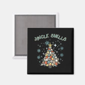 Womens Jingle Shells Christmas Tree Snowflakes Cel Magnet (Vorderseite/Rückseite)