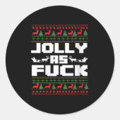 Womens Jolly As For Funny Christmas Raunchy Cuss W Runder Aufkleber (Vorderseite)