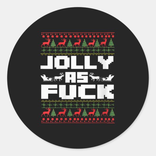 Womens Jolly As For Funny Christmas Raunchy Cuss W Runder Aufkleber (Vorderseite)