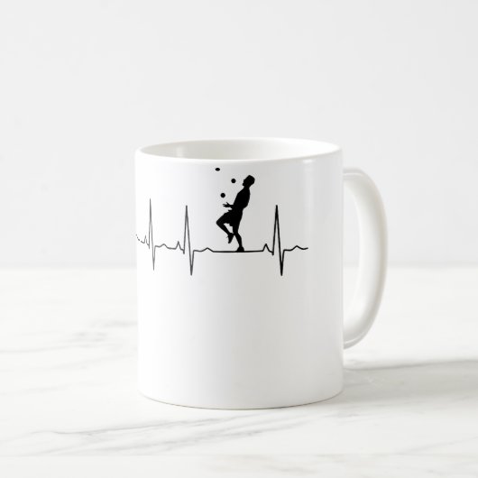 Womens Juggling Heartbeat Juggling Kaffeetasse (VorderseiteRechts)