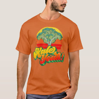 Womens Kale Yeah Funny Gemüse Vintager Retro-80er T-Shirt