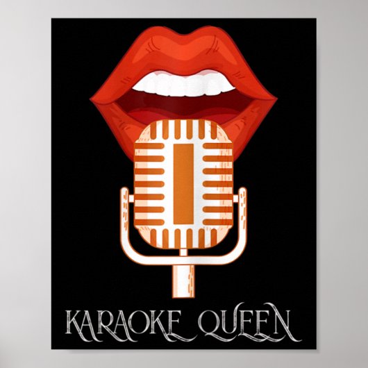 Womens Karaoke Queen Singing Singer Music Micropho Poster (Vorne)