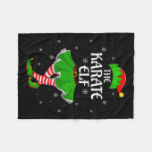 Womens Karate Elf Christmas Family Girls Women Elf Fleecedecke (Vorderseite (Horizontal))