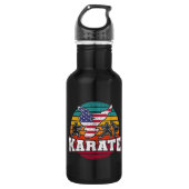 Women's Karate - Girls Martial Arts USA Flag Edelstahlflasche (Vorderseite)