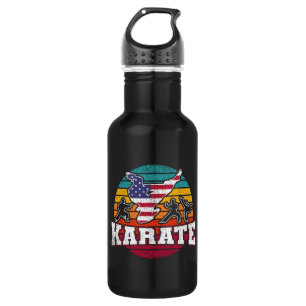 Women's Karate - Girls Martial Arts USA Flag Edelstahlflasche