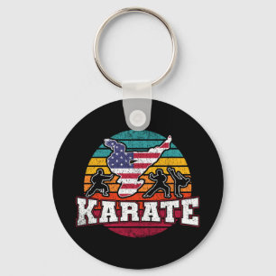 Women's Karate - Girls Martial Arts USA Flag Schlüsselanhänger