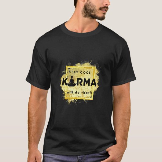Women's Karma in Gold  Saying T-Shirt (Vorderseite)