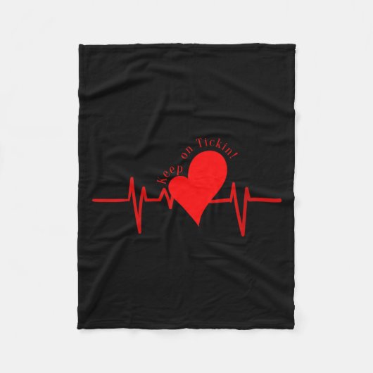 Womens Keep On Tickin! Ekg Heartbeat Cow Valve Hea Fleecedecke (Vorderseite)