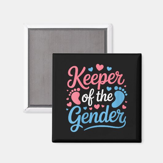 Womens Keeper Of The Gender, Pregnancy Reveal Gend Magnet (Vorderseite/Rückseite)