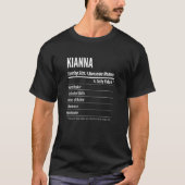Womens Kianna ernährungsphysiologische Fakten für T-Shirt (Vorderseite)