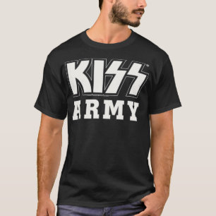 Womens KISS KISS Army White Logo VNeck1 T-Shirt