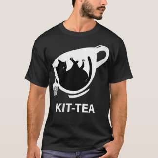 Womens KitTee Eine niedliche schwarze Katze mit ei T-Shirt