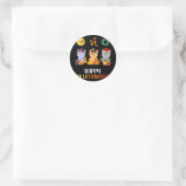 Womens Kitten Cat Halloween Weihnachtskatzen Happy Runder Aufkleber (Tasche)