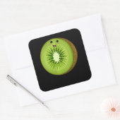 Womens Kiwi Kostüm Lebensmittel Halloween Lazy Eas Quadratischer Aufkleber (Umschlag)