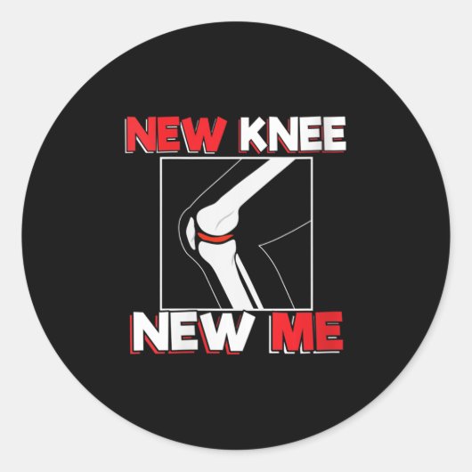 Womens Knee Surgery Recover Quote Gift - New Me V- Runder Aufkleber (Vorderseite)