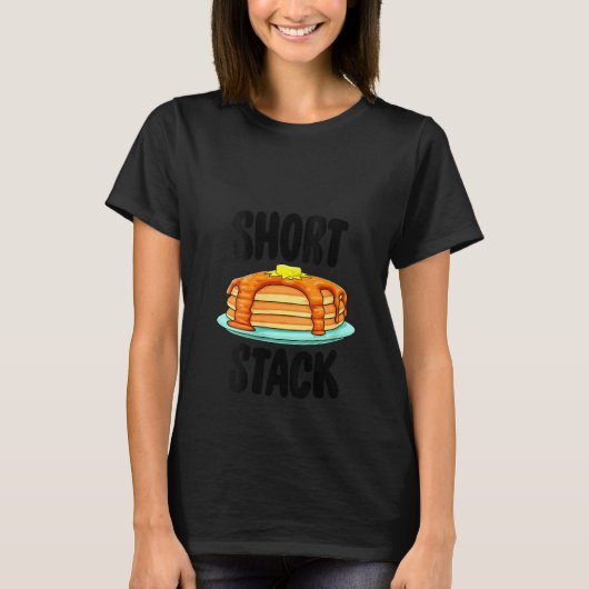 Womens Kurz Stack Pancake T-Shirt Feinschmecker Br (Vorderseite)