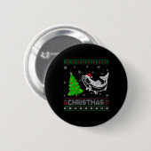 Womens Lachs Xmas Tree Lighting Ugly Weihnachtssch Button (Vorne & Hinten)