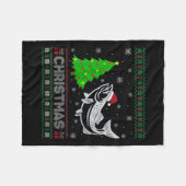 Womens Lachs Xmas Tree Lighting Ugly Weihnachtssch Fleecedecke (Vorderseite (Horizontal))