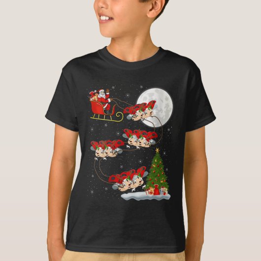 Womens Ladybug Ladybird Santa Sleigh Flying Funny T-Shirt (Vorderseite)