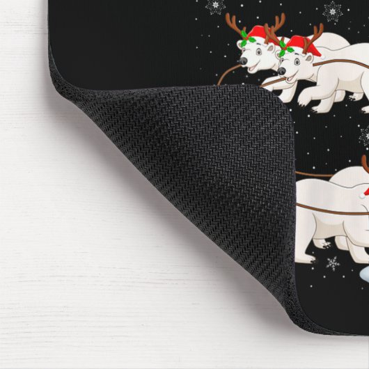 Womens Lar Bear Santa Sleigh Flying Funny Magical Mousepad (Ecke)