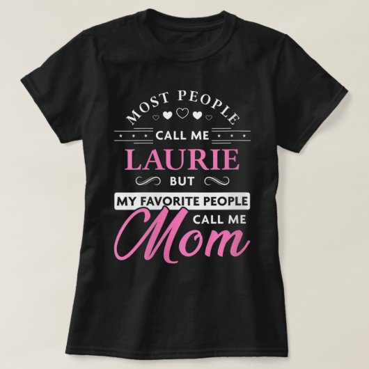 Womens Laurie Name Gift Personalisierte Mama V-Nec T-Shirt (Design vorne)