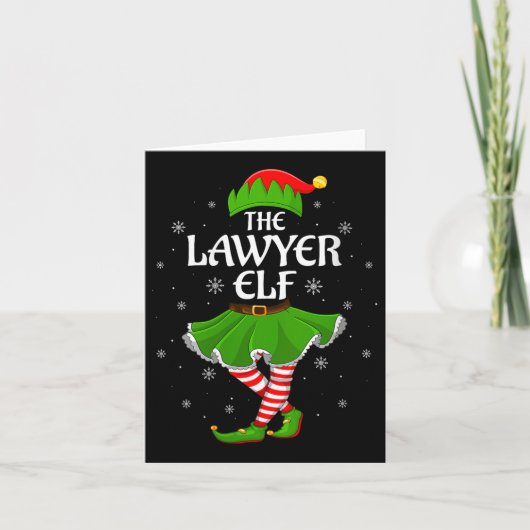 Womens Lawyer Elf Christmas Family Girls Women Elf Karte (Vorderseite)