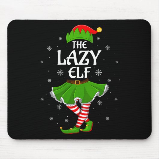 Womens Lazy Elf Christmas Family Girls Women Elf S Mousepad (Vorne)