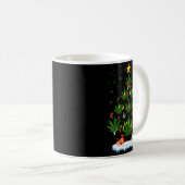 Womens Leaf Christmas Tree Weed Stoner Xmas V-neck Kaffeetasse (VorderseiteRechts)