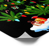 Womens Leaf Christmas Tree Weed Stoner Xmas V-neck Poster (Ecke)