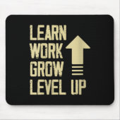 Womens Learn Work Grow Level Up Growth Success Vin Mousepad (Vorne)