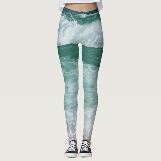 Womens Leggings Moderne Design Template Waves (Vorderseite)