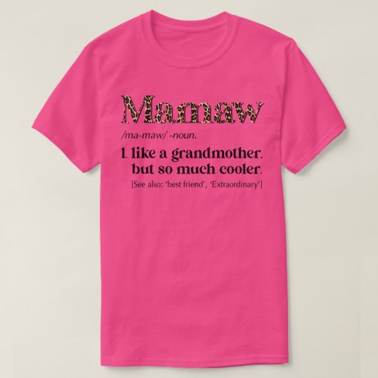 Womens Leopard Mamaw Definition Funny Oma Geschenk T-Shirt (Design vorne)