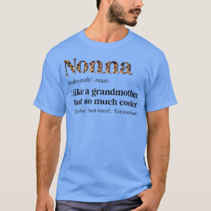 Womens Leopard Nonna Definition Funny Grandma Gesc T-Shirt