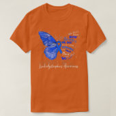 Womens Leukodystrophie Awareness Blue Ribbon Hinte T-Shirt (Design vorne)