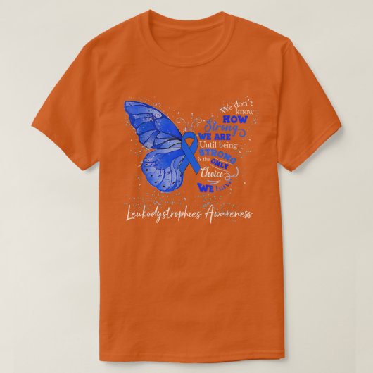 Womens Leukodystrophie Awareness Blue Ribbon Hinte T-Shirt (Design vorne)