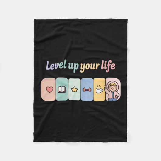 Womens Level Up Your Life Progress Bar Gamer Motiv Fleecedecke (Vorderseite)