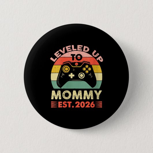 Womens Leveling Up To Mommy 2026 First Time Mom 20 Button (Vorderseite)