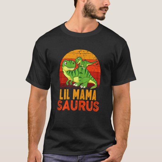 Womens Lil Mamasaurus Rex Dinosaur Mütter Day Fam T-Shirt (Vorderseite)