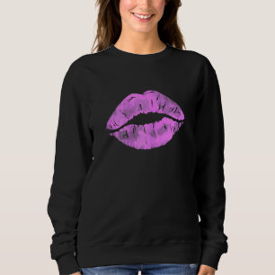 Womens Lips Küssen Lipstick 80er 90er 90er Themed Sweatshirt
