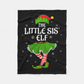 Womens Little Sis Elf Christmas Family Girls Women Fleecedecke (Vorderseite)